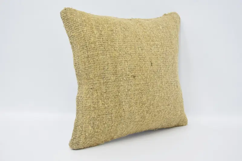 Vintage Pillow, Boho Pillow, Nomadic Pillow, Home Decor Pillow, Pillow Case, Yoga Pillow Sham, Shabby Chic Pillow Sham, 16x16 Beige Pillow Case - 3