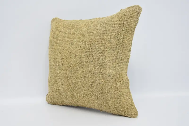 Vintage Pillow, Boho Pillow, Nomadic Pillow, Home Decor Pillow, Pillow Case, Yoga Pillow Sham, Shabby Chic Pillow Sham, 16x16 Beige Pillow Case - 4
