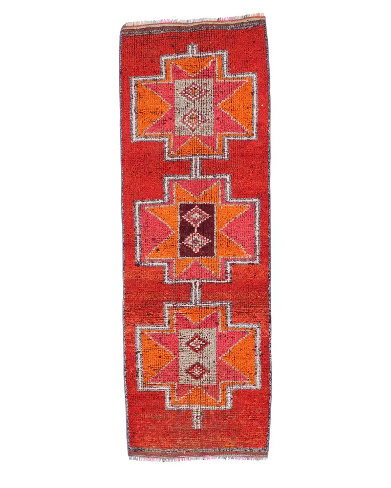 Türkischer Läuferteppich, 2,7 x 8,1 Fuß Vintage-Teppich, roter Teppich aus massiver Wolle - 1
