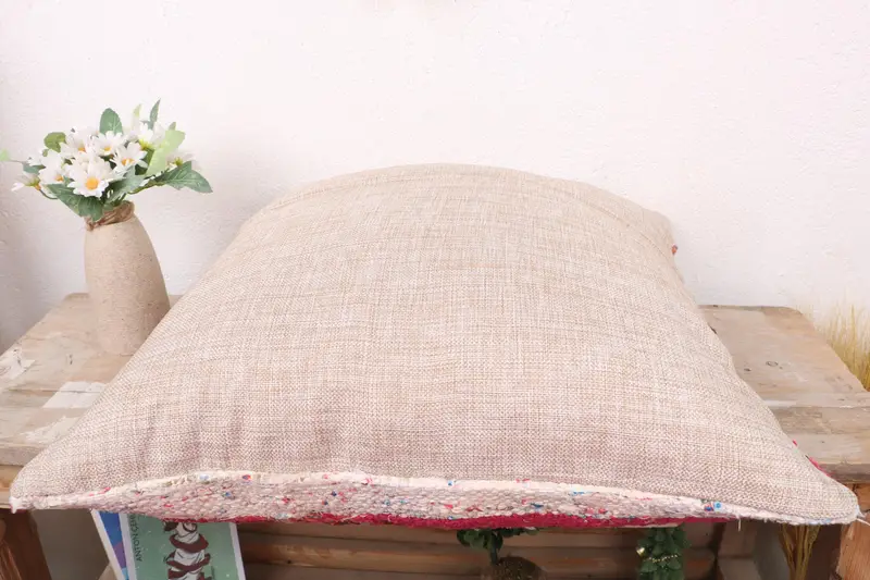 18x18 Red Pillow Case, Ethnical Kilim Rug Pillow, Tapestry Cushion Case, Cushion, Antique Pillows, Turkish Pillow, Nautical Throw Cushion Case - 7