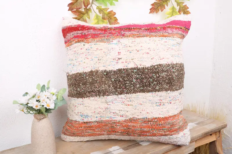 18x18 Red Pillow Case, Ethnical Kilim Rug Pillow, Tapestry Cushion Case, Cushion, Antique Pillows, Turkish Pillow, Nautical Throw Cushion Case - 4