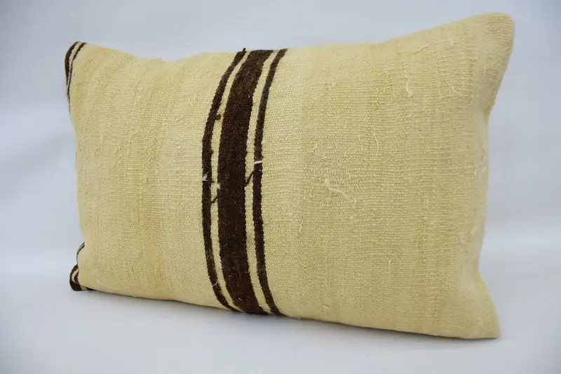 Boho Pillow Sham Cover, Pillow for Sofa, Seat Pillow, Tapestry Cushion Case, Cushion Case, 16x24 Beige Pillow Sham, Pillow for Couch - 3