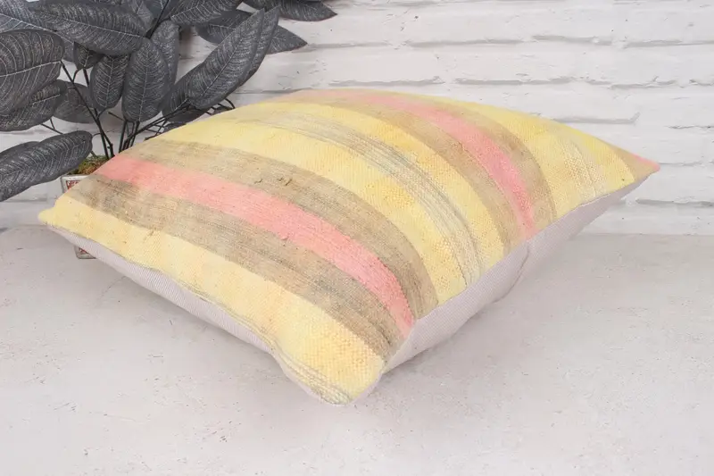 18x18 Pink Cushion Cover, Gift Pillow, Customized Cushion, Vintage Kilim Pillow, Colorful Pillow Sham, Pillow Cover, Kilim Pillow - 6