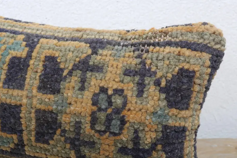 Luxury Pillow, 8x16 Blue Cushion Case, Turkish Corner Cushion Case, Cushion Cover, Pillow for Sofa, Kilim Pillow, Boho Pillow - 5