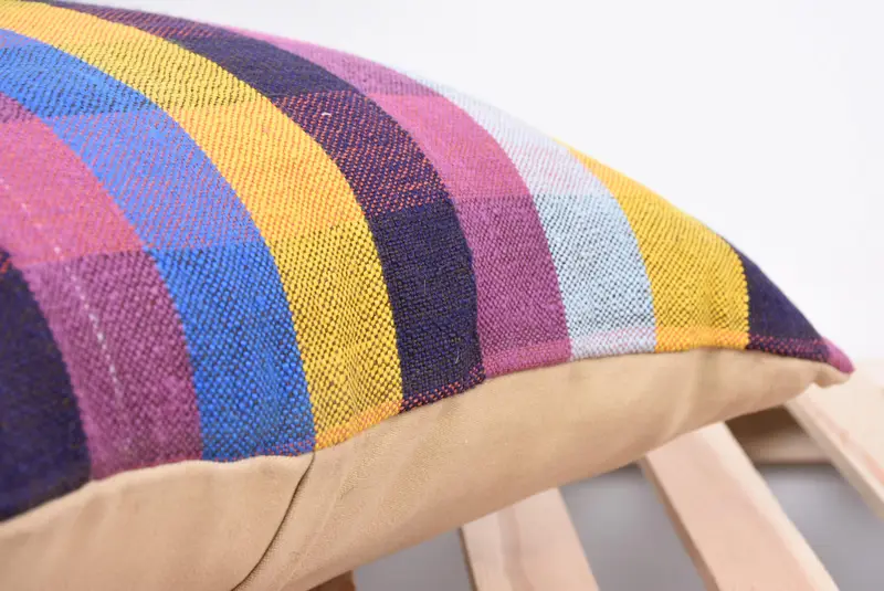 18x18 Yellow Cushion Case, Vintage Pillow, Home Decor Pillow, Anatolian Cushion, Crochet Pattern Cushion Case, Kilim Cushion Sham, Pillow Cover - 7