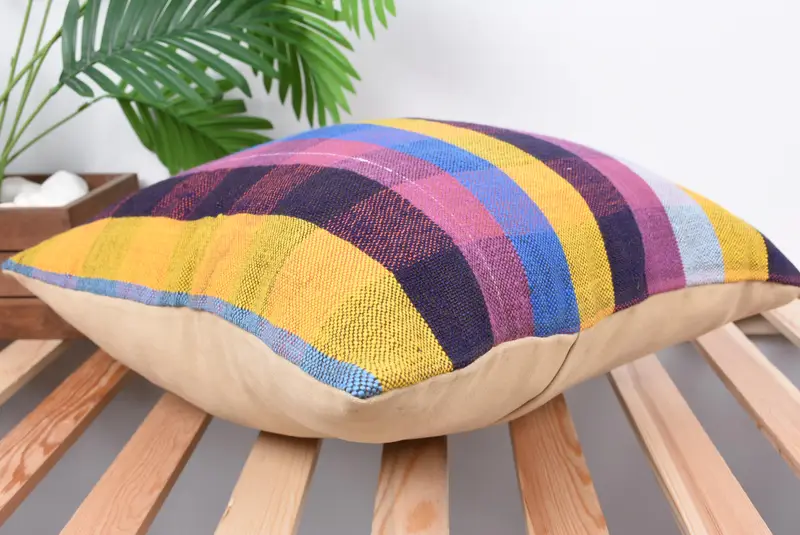 18x18 Yellow Cushion Case, Vintage Pillow, Home Decor Pillow, Anatolian Cushion, Crochet Pattern Cushion Case, Kilim Cushion Sham, Pillow Cover - 6