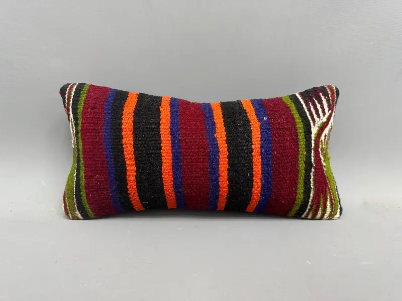 Pillow for Couch, Handmade Kilim Cushion, Boho Pillow Sham Cover, Meditation Cushion Cover, 8x16 Red Cushion Cover, Pillow Case, Couch Pillow Cover - 4