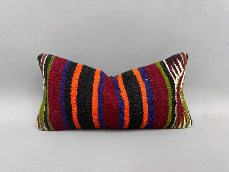 Pillow for Couch, Handmade Kilim Cushion, Boho Pillow Sham Cover, Meditation Cushion Cover, 8x16 Red Cushion Cover, Pillow Case, Couch Pillow Cover - 1