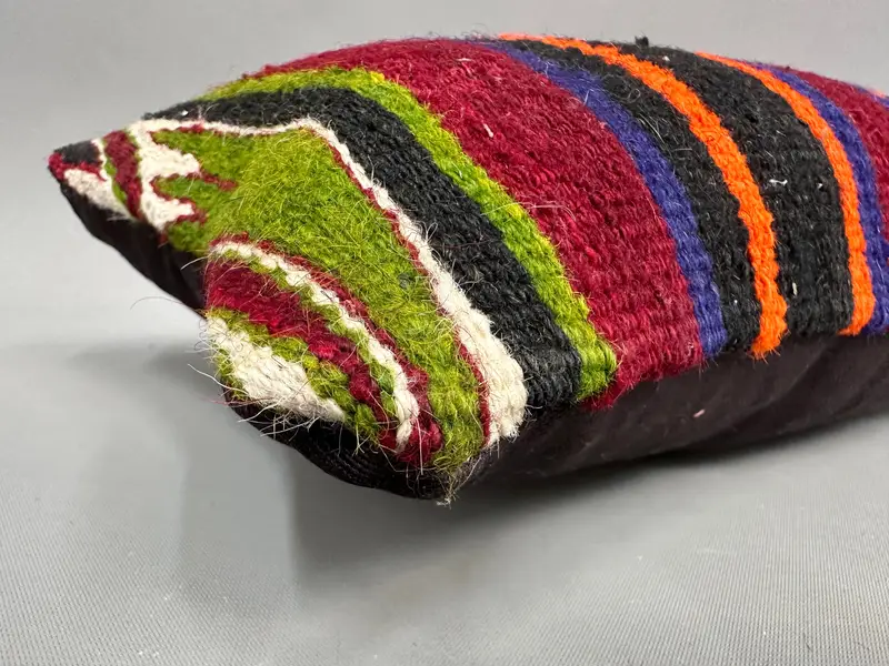 Pillow for Couch, Handmade Kilim Cushion, Boho Pillow Sham Cover, Meditation Cushion Cover, 8x16 Red Cushion Cover, Pillow Case, Couch Pillow Cover - 6