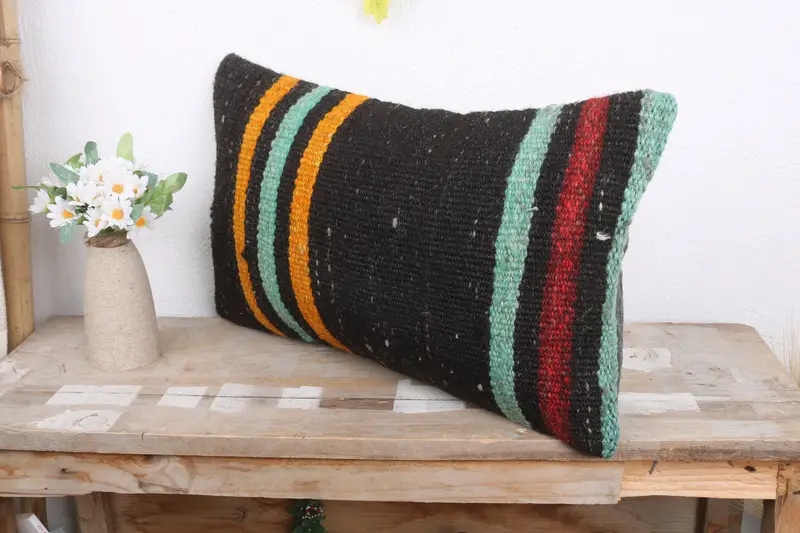 12x20 Red Pillow Case, Vintage Kilim Throw Pillow, Accent Pillow, Pillow for Couch, Pillow, Kilim Pillow Cover, Wool Kilim Pillow Pillow - 4