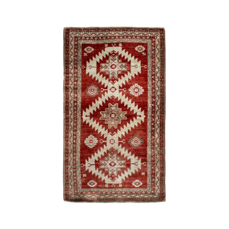 6,2x10,6 ft türkischer Oushak Teppich, Vintage Teppich, roter Patchwork Wollteppich - 1