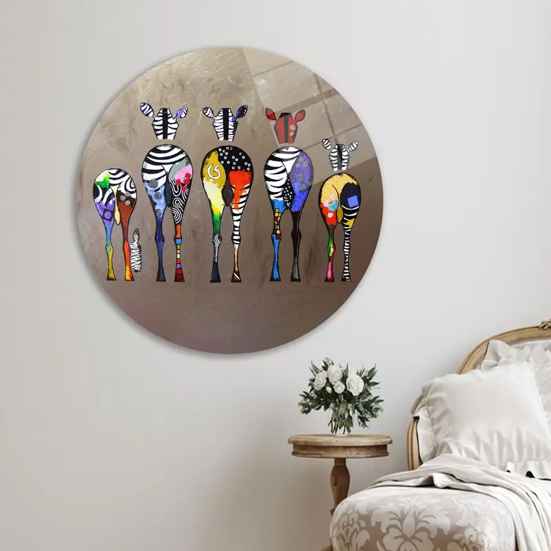 モダンなゼブラ プリント ガラス: エレガント、カラフル、抽象的なデザイン