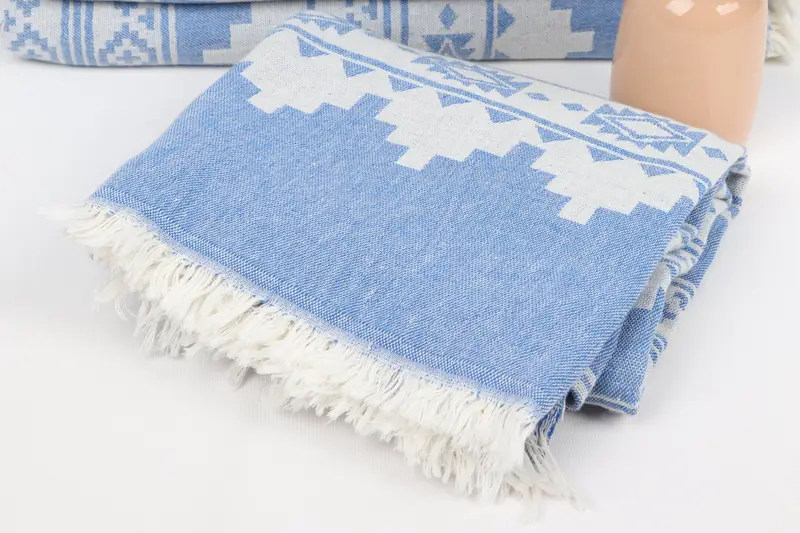 Spa Gift Towel, Personalized Turkish Beach Towel, Personalized Gifts, Handmade Gift, 70x36 Linen Aztec Towel, Beach Towel Gift, Employee Gifts - 6