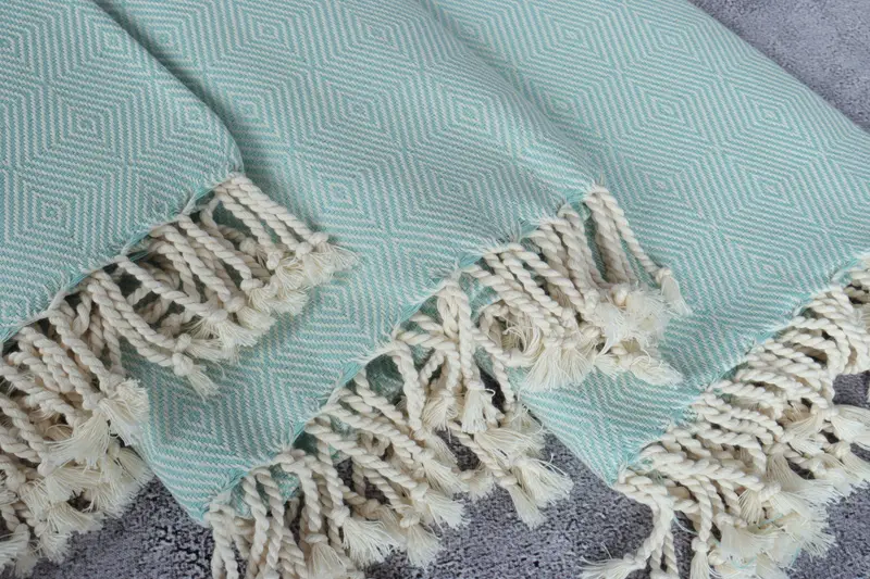 Customized Turkish Towel, Monogram Turkish Towel, Towel With Name, Peshtemal, Turkish hand towel, 74x40 Cotton Diamond Towel, Home Decor Gifts - 5