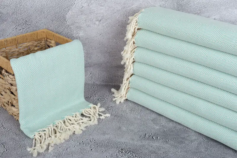Customized Turkish Towel, Monogram Turkish Towel, Towel With Name, Peshtemal, Turkish hand towel, 74x40 Cotton Diamond Towel, Home Decor Gifts - 3