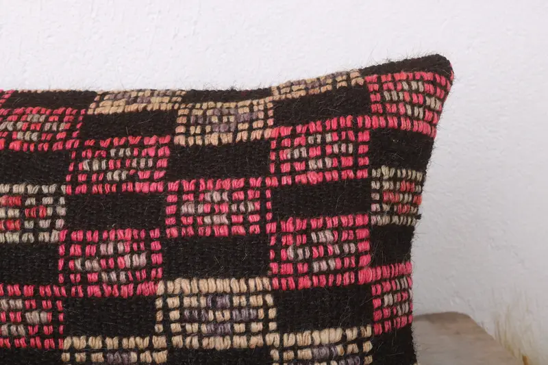 12x24 Brown Pillow Case, Cushion Cover, Ethnical Kilim Rug Pillow, Pillow for Sofa, Vintage Kilim Throw Pillow, Boho Chic Cushion Cover - 5