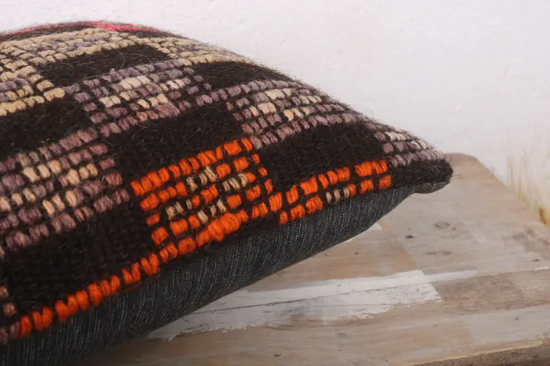 12x24 Brown Pillow Case, Cushion Cover, Ethnical Kilim Rug Pillow, Pillow for Sofa, Vintage Kilim Throw Pillow, Boho Chic Cushion Cover - 6