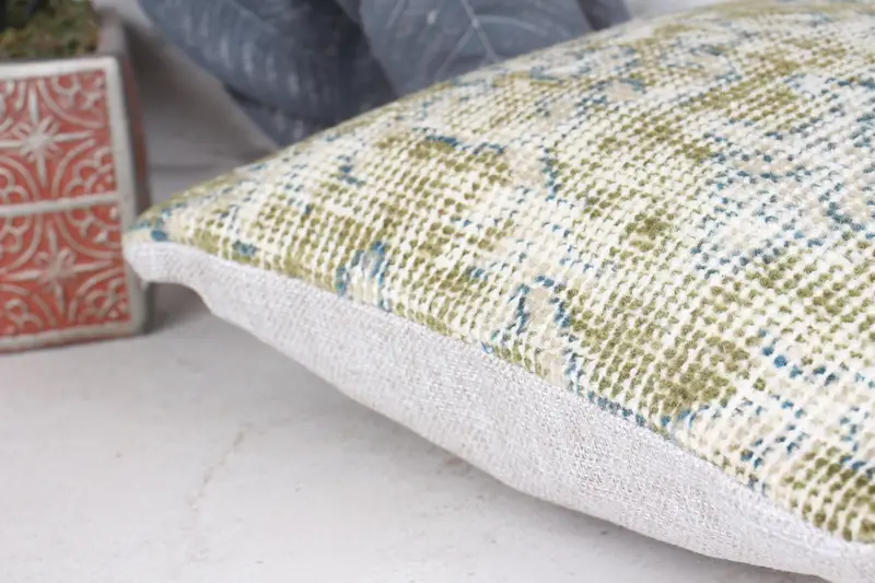 Antique Pillows, Vintage Cushion Case, Cushion Case, 12x12 Green Cushion, Kilim Cushion Sham, One Of A Kind Pillow Sham, Kilim Pillow - 7