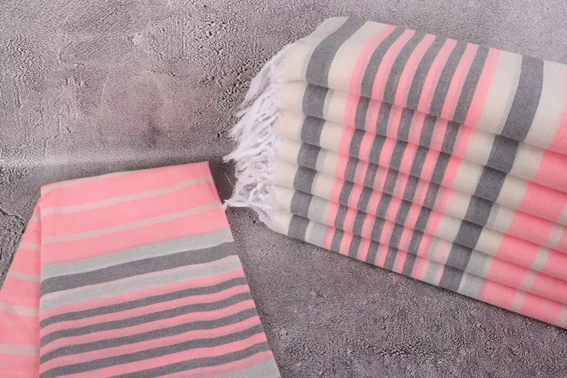 Beach Towel Bulk, Boyfriend Christmas Gift, Hammam towel, Organic Beach Towel, Handmade Gift, Gift For Wedding Day, 68x40 Cotton Striped Towel - 2