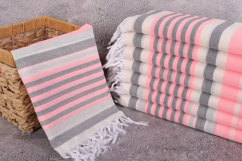 Beach Towel Bulk, Boyfriend Christmas Gift, Hammam towel, Organic Beach Towel, Handmade Gift, Gift For Wedding Day, 68x40 Cotton Striped Towel - 3