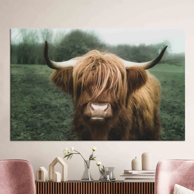 Trendige Bauernhaus-Leinwand: Niedliche Kuh-Kunst für Männerhöhlen-Dekoration