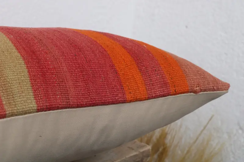 Lounge Throw Pillow, Vintage Kilim Throw Pillow, Gift Pillow, Bolster Pillow, 12x24 Red Pillow Case, Cushion, Ethnical Kilim Rug Pillow - 6