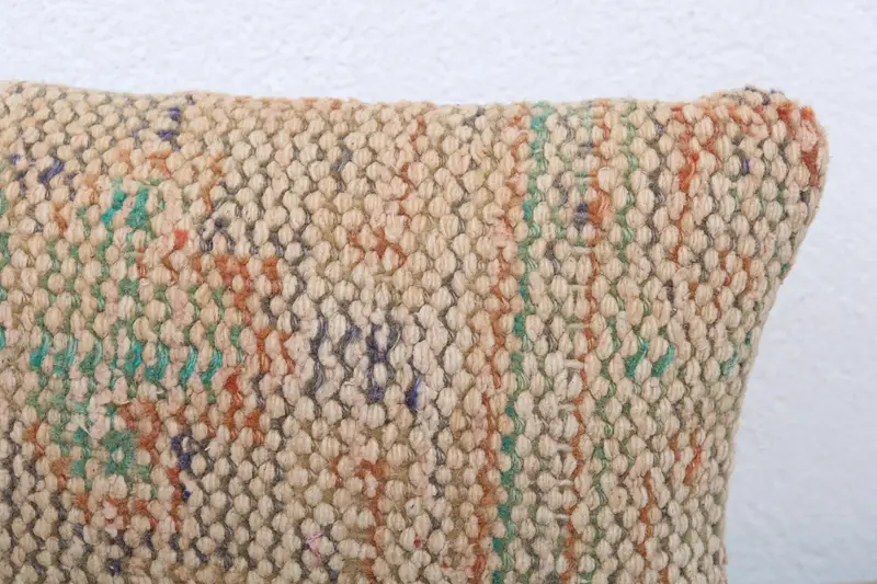 Kilim Pillow, Pillow Sham, Boho Pillow, Sustainable Pillow Case, 8x16 Orange Cushion, Interior Designer Pillow, Neutral Throw Pillow Case - 5