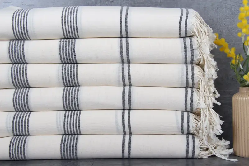 Turkish Organic Cotton Bath Towel Beige, 36x79 Inches