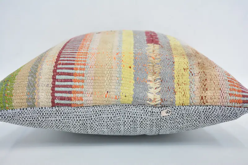 Home Decor Pillow, Kilim Cushion Sham, Ethnic Cushion Cover, Cushion Cover, Ethnical Kilim Rug Pillow, 16x16 Beige Cushion, Hippie Throw Pillow Case - 5