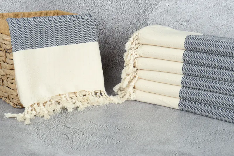 Custom Towel, Family Gift, Bridesmaid Gifts, 68x36 Cotton Palm Design Towel, Luxury Beach Towel, Lightweight Turkish towel, Gym Towel, Wedding Towel - 3