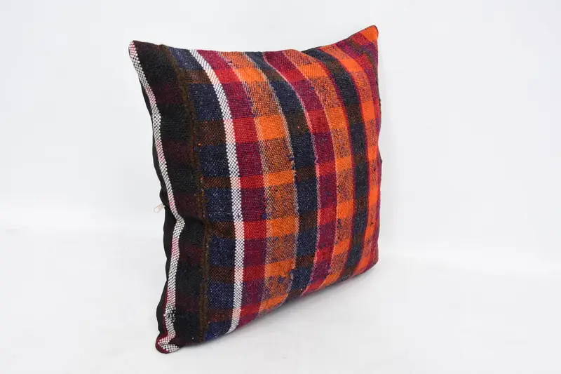 Cushion, Retro Throw Pillow Sham, Vintage Kilim Throw Pillow, Pet Cushion Case, Handmade Kilim Cushion, Turkish Pillow, 20x20 Red Cushion - 3