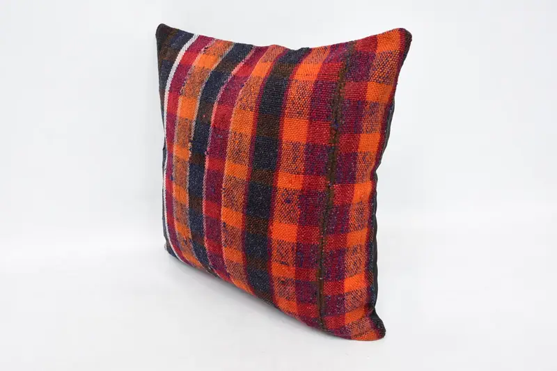 Cushion, Retro Throw Pillow Sham, Vintage Kilim Throw Pillow, Pet Cushion Case, Handmade Kilim Cushion, Turkish Pillow, 20x20 Red Cushion - 4