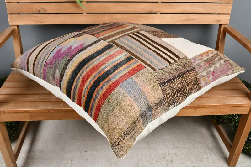 Outdoor Pillow Case, Pillow, 32x32 Red Cushion, Pillow for Couch, Vintage Kilim Pillow, Crochet Pattern Pillow Case, Kilim Pillow Cover - 2