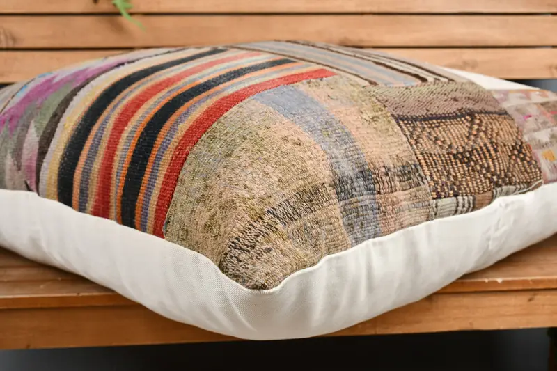 Outdoor Pillow Case, Pillow, 32x32 Red Cushion, Pillow for Couch, Vintage Kilim Pillow, Crochet Pattern Pillow Case, Kilim Pillow Cover - 3