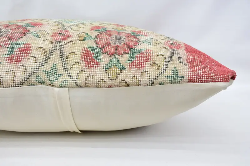 Kilim Pillow, Vintage Kilim Pillow, Lounge Throw Pillow Sham, 32x32 Beige Cushion, Cushion Cover, Turkish Kilim Pillow - 6