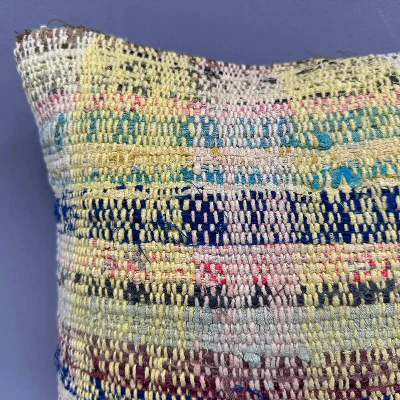 Ethnical Kilim Rug Pillow, Ethnic Cushion Case, Cushion, Neutral Throw Pillow, Turkish Pillow, 12x12 Yellow Cushion, Kilim Pillow Cover - 5
