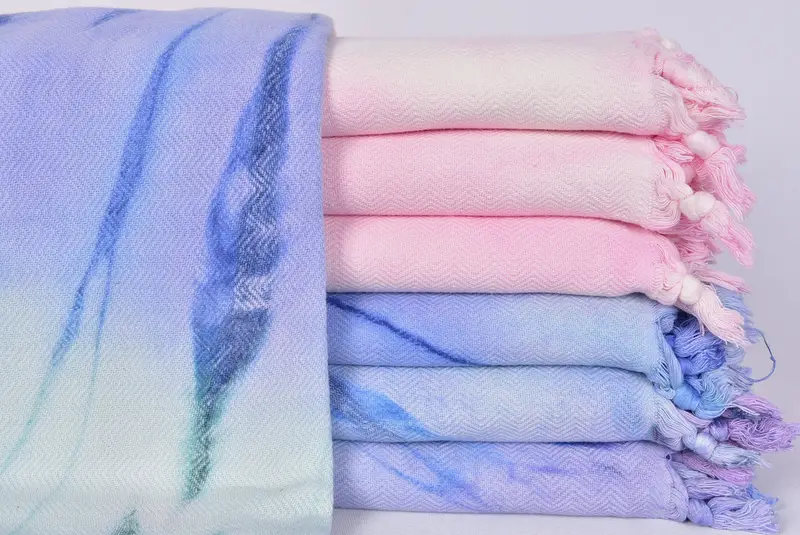 68x32 Cotton Zigzag Tie Dye Towel, Wedding Gifts Towel, Custom Wedding Gifts, Personalized Towel Gift, Summer Gift, Bachelorette Party Favor - 1