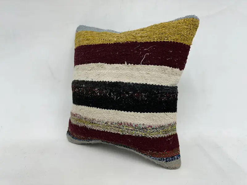 Kilim Cushion Sham, Pet Pillow, Accent Throw Cushion Cover, 18x18 White Pillow, Gift Pillow, Turkish Kilim Pillow, Sustainable Pillow, Pillow Case - 4