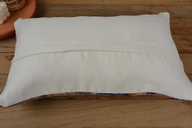 12x20 Blue Cushion Case, Bench Pillow Sham, Ethnical Kilim Rug Pillow, Boho Pillow, Handmade Kilim Cushion, Shabby Chic Pillow Case, Cushion Cover - 6