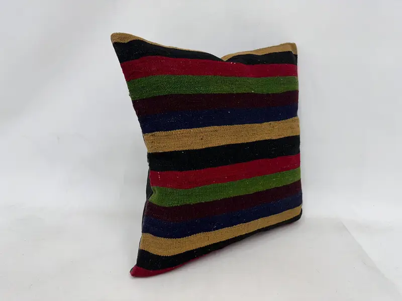 Turkish Pillow, 24x24 Green Cushion Case, Neutral Cushion, Cushion Case, Pillow for Couch, Ethnical Kilim Rug Pillow, Luxury Pillow Cover - 3