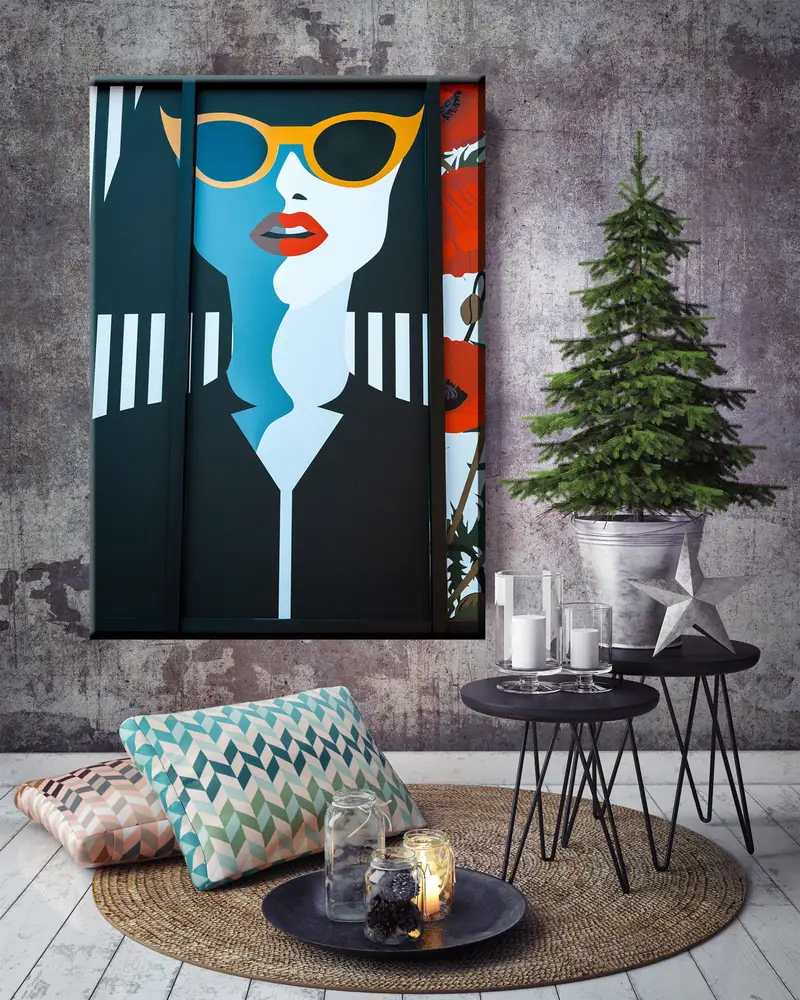 Malenkunst -Leinwand, rote Lippenfrau -Leinwand, Wandkunst -Leinwand, Magazinfrau -Leinwand, moderne Leinwand, Wandhängedekor, Kunstwerk Canvas Dekor - 4