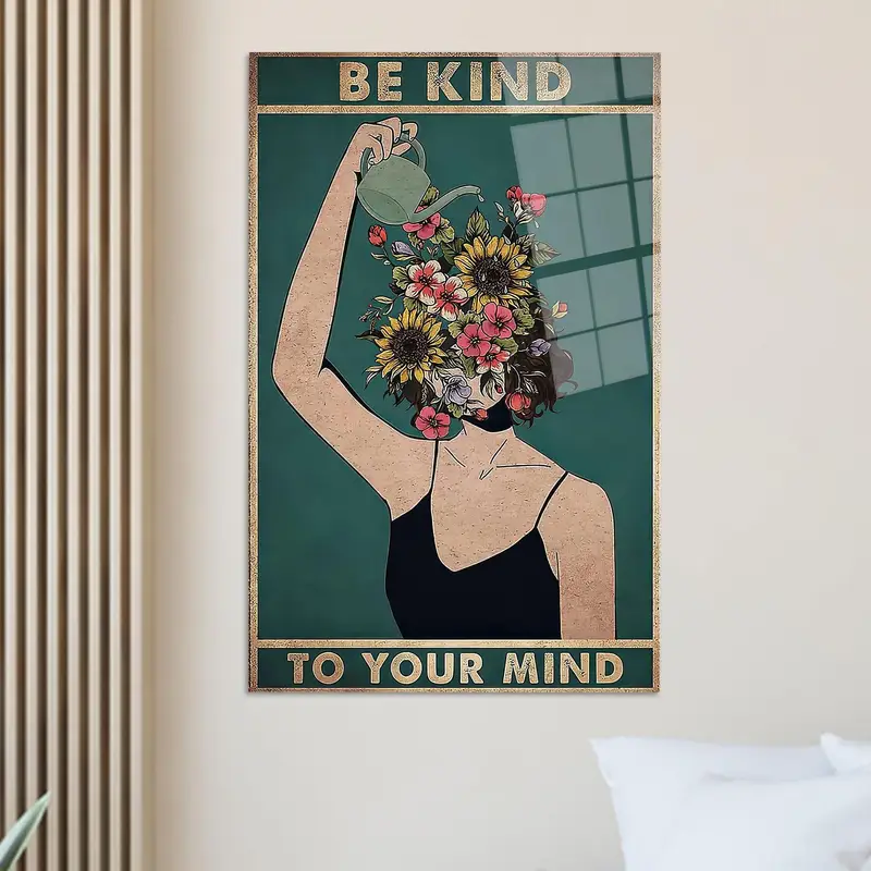 Elegante Blumenfrau-Leinwand: Künstlerischer Druck für die Inneneinrichtung