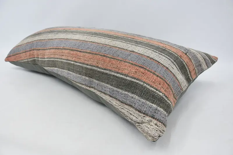16x36 Blue Cushion, Turkish Kilim Pillow, Office Chair Pillow Case, Pillow for Couch, Home Decor Pillow, Pillow Case, Kilim Rug Pillow - 5