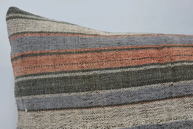 16x36 Blue Cushion, Turkish Kilim Pillow, Office Chair Pillow Case, Pillow for Couch, Home Decor Pillow, Pillow Case, Kilim Rug Pillow - 2