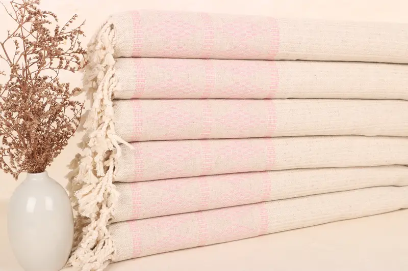 Pink Linen Dish Towel 20x40 Inches, Bachelorette Party Favors