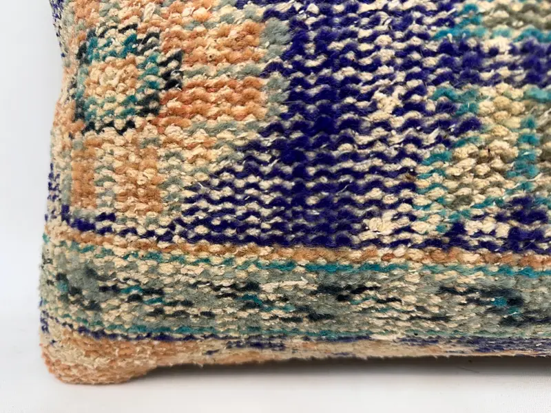 Throw Kilim Pillow, Interior Designer Pillow, Armchair Cushion Cover, Cushion Case, Vintage Kilim Throw Pillow, 12x20 Blue Cushion Cover - 2