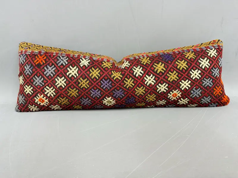Almohada de tiro del suroeste rojo, cojín bordado vintage