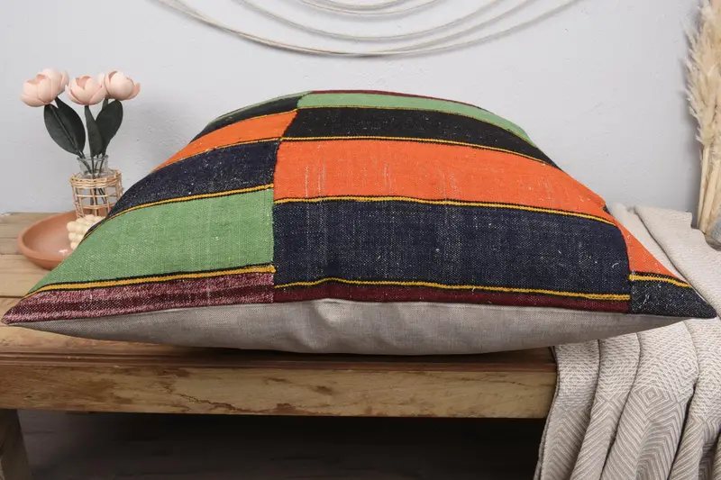 Pillow, Customized Cushion, Nomadic Cushion Cover, Kilim Pillow, 32x32 Green Pillow Sham, Pastel Pillow Sham, Antique Pillows, Kilim Pillow Cover - 5