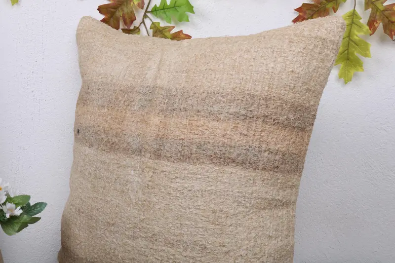 Vintage Kilim Throw Pillow, Outdoor Throw Cushion, Kilim Pillow Cover, Pillow Case, Home Decor Pillow, 20x20 Beige Pillow, Square Throw Pillow Sham - 5