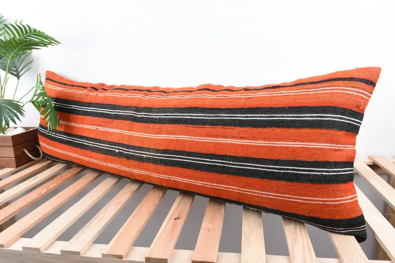 16x48 Brown Pillow, Cushion, Colorful Cushion Cover, Vintage Pillow, Kilim Pillow, Oriental Cushion, Pillow for Sofa, Square Throw Pillow Case - 5